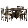 Gabriel 7-piece Square Counter Height Dining Set Cappuccino / CS-100438-S7