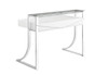 Gemma 2-drawer Writing Desk Glossy White and Chrome / CS-802141