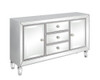 Leticia 3-drawer Mirrored Storage Accent Cabinet Silver / CS-950825