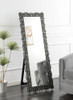 Mckay Textural Frame Cheval Floor Mirror Silver and Smoky Grey / CS-961422
