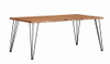 Sherman Rectangular Dining Table Natural Acacia and Matte Black / CS-190911