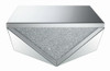 Amore Square Coffee Table with Triangle Detailing Silver and Clear Mirror / CS-722508