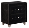 Deanna Upholstered 2-drawer Nightstand Black / CS-206102