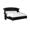 Deanna Upholstered California King Wingback Bed Black / CS-206101KW