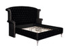 Deanna Upholstered California King Wingback Bed Black / CS-206101KW