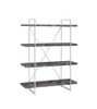 Grimma 4-shelf Bookcase Rustic Grey Herringbone / CS-802613