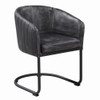 Banner Upholstered Dining Chair Anthracite and Matte Black / CS-109292