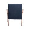 Cheryl Wooden Arms Accent Chair Dark Blue and Walnut / CS-905415