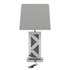 Carmen Geometric Base Table Lamp Silver / CS-920141