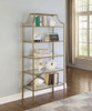 Serena 70-inch 5-shelf Glass Bookshelf Gold / CS-804393