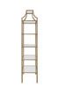 Serena 5-tier Tempered Glass Shelves Bookcase Matte Gold / CS-804393