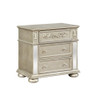 Heidi 3-drawer Nightstand Metallic Platinum / CS-222732