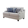 Glenn Upholstered English Arm Loveseat Light Grey and Blue / CS-511092