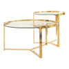 Delia 2-piece Round Nesting Table Clear and Gold / CS-930251