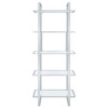 Hartford 79-inch 5-shelf Glass Bookshelf Chrome / CS-805538