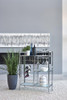 Derion Glass Shelf Serving Cart with Casters Chrome / CS-181370