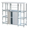 Gallimore 2-door Bar Cabinet with Glass Shelf High Glossy White and Chrome / CS-182757