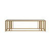 Adri Rectangular Glass Top Coffee Table Matte Brass / CS-723608