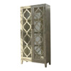 Mckellen 2-door Wood Trellis Tall Cabinet Distressed White / CS-953375