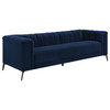 Chalet Upholstered Tuxedo Arm Tufted Sofa Blue / CS-509211
