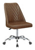 Althea Upholstered Tufted Back Office Chair Brown and Chrome / CS-881197