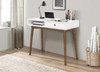 Bradenton 1-drawer Writing Desk White and Walnut / CS-801931