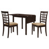 Kelso 3-piece Drop Leaf Dining Table Set Cappuccino and Tan / CS-190821-S3