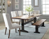 Bexley Live Edge Trestle Dining Table Natural Honey and Espresso / CS-110331