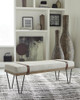 Austin Upholstered Bench Beige and Black / CS-910258