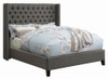 Bancroft Upholstered Eastern King Wingback Bed Grey / CS-301405KE