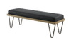 Chad Upholstered Bench with Hairpin Legs Dark Blue / CS-501837