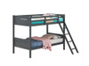 Littleton Wood Twin Over Twin Bunk Bed Grey / CS-405051GRY