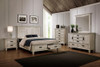 Franco Wood Queen Storage Panel Bed Distressed White / CS-205330Q