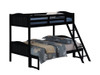 Arlo Wood Twin Over Full Bunk Bed Black / CS-405054BLK