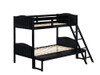 Arlo Wood Twin Over Full Bunk Bed Black / CS-405054BLK