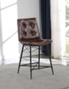 Aiken Upholstered Tufted Counter Height Stools Brown (Set of 2) / CS-107860