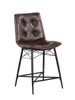 Aiken Upholstered Tufted Counter Height Stools Brown (Set of 2) / CS-107860