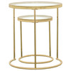 Maylin 2-piece Round Glass Top Nesting Table Set Gold / CS-935936
