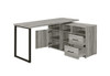 Hertford L-shape Office Desk with Storage Grey Driftwood / CS-804462