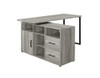 Hertford L-shape Office Desk with Storage Grey Driftwood / CS-804462