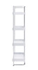 Ember 4-shelf Bookcase White High Gloss and Chrome / CS-803402