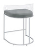 Thermosolis Acrylic Back Counter Height Stools Grey and Chrome (Set of 2) / CS-183405