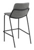 Earnest Solid Back Upholstered Bar Stools Grey and Black (Set of 2) / CS-183453