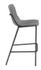 Earnest Solid Back Upholstered Bar Stools Grey and Black (Set of 2) / CS-183453