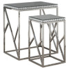 Betsy 2-piece Mirror Top Nesting Tables Silver / CS-930226