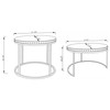 Addison 2-piece Round Mirror Top Nesting Tables Silver / CS-930227