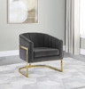 Alamor Tufted Barrel Accent Chair Dark Grey and Gold / CS-903039