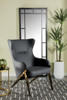 Walker Upholstered Accent Chair Slate and Bronze / CS-903053
