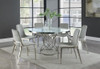 Irene Round Glass Top Dining Table White and Chrome / CS-110401