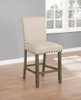 Ralland Upholstered Counter Height Stools with Nailhead Trim Beige (Set of 2) / CS-193138